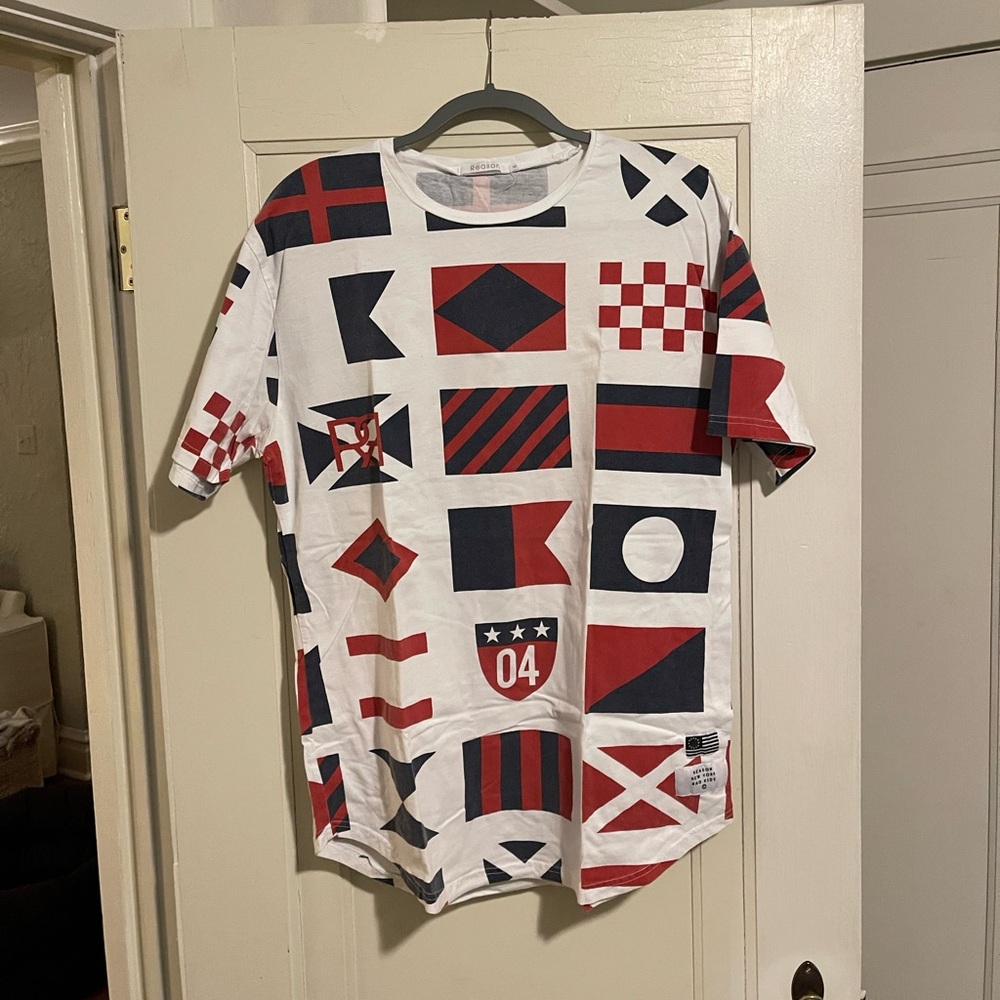 Reason Men's XL Red White Blue Short Sleeve Crew Neck T Shirt Size XL